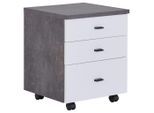 Möbelix , Weiß, Dunkelgrau , Holzwerkstoff , 3 Schublade(n) Schubladen , 43x53x40 cm , Büromöbel, Rollcontainer