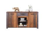 Ondega , Eichefarben, Dunkelgrau , Holzwerkstoff , 5 Fächer , 1 Schublade(n) Schubladen , 162x86x41.5 cm , Typenauswahl, stehend , Kleinmöbel, Kommoden, Sideboards