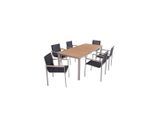 Gardenson , Braun, Silberfarben, Dunkelgrau , Holz, Metall, Kunststoff , Teakholz , Hartholz , rechteckig , Gartenmöbel, Gartenmöbel-Sets, Gartengarnituren