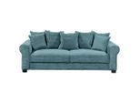 Mid.you , Azurblau , Textil , Füllung: Polyester,Polyester , 247x95x125 cm , Stoffauswahl, Liegefunktion, Rücken echt , Wohnzimmer, Sofas & Couches, Schlafsofas, Schlafsofas