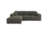 Livetastic , Braun , Textil , Füllung: Daunen, Silikon,Silikon , Ottomane links, L-Form , 272x195 cm , Made in EU , planbar, Rücken echt, individuell planbar , Wohnzimmer, Sofas & Couches, Wohnlandschaften, Ecksofas