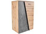 Möbelix , Grau, Eichefarben , Holzwerkstoff , 2 Fächer , 1 Schublade(n) Schubladen , 80x110x40 cm , Kleinmöbel, Kommoden, Kommoden