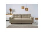 Mid.you , Taupe , Textil , Birke, Buche , Hartholz , Füllung: Silikon, Schaumstoffflocken,Polyurethan (Pur) , 222x93x99 cm , Made in EU , Rücken echt ,