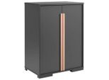 Vipack , Anthrazit , Holzwerkstoff , Buche , 2 Fächer , 86x116.2x56 cm ,