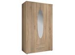Möbelix , Sonoma Eiche , Glas, Holzwerkstoff , 3 Fächer , 2 Schublade(n) Schubladen , 120x195x55 cm , Blauer Engel, BQ - Bündnis für Qualität, Made in Germany ,