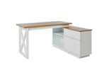 Livetastic , Weiß, Eichefarben , Holzwerkstoff , 2 Schublade(n) Schubladen , rechteckig , 119x75x150 cm , Stauraum, seitenverkehrt montierbar , Büromöbel, Schreibtische, Eckschreibtische