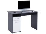 Möbelix , Anthrazit, Weiß , Holzwerkstoff , 1 Schublade(n) Schubladen , rechteckig , 110x74x60 cm , Büromöbel, Schreibtische, Schreibtische
