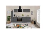 Respekta , Grau, Schwarz, Weiß , Holzwerkstoff , 3 Schublade(n) Schubladen , seitenverkehrt montierbar, nur wie online abgebildet bestellbar , A , 250 cm , FSC , Küche, Küchenblöcke, Küchenzeilen