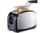 Trisa Electronics , Schwarz , Kunststoff , 17x19.4x28.5 cm , RoHS, Fsc, Reach , Krümelschublade, Auftaufunktion, Aufwärmfunktion , Küche, Küchenelektrogeräte, Toaster, Toaster