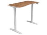 Mid.you , Weiß, Walnussfarben , Metall, Kunststoff, Holzwerkstoff , rechteckig , 120x75-120x70 cm , höhenverstellbar , Büromöbel, Schreibtische, Schreibtische