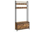 Mid.you , Braun, Schwarz , Metall, Holzwerkstoff , 85x30x180 cm , Garderobe, Garderoben-Set