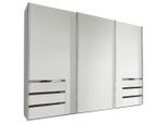 Mid.you , Weiß , Holzwerkstoff , 3 Fächer , 6 Schublade(n) Schubladen , 300x216x65 cm , BQ - Bündnis für Qualität, Made in Germany, DIN EN ISO 9001 , umfangreiches Zubehör erhältlich, in verschiedenen Größen erhältlich, in verschiedenen Holzdekoren erhältlich , Schlafzimmer, Kleiderschränke, Schwebetürenschränke