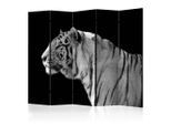 artgeist , Schwarz, Weiß , Holz, Textil , Kiefer , massiv , Tiger , 225x172x3 cm , Motiv auf Vorder- und Rückseite , Kleinmöbel, Paravents