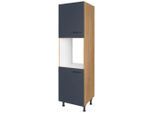 Nobilia , Blau, Eichefarben , Holzwerkstoff , 2 Fächer , einzeln stellbar, nur wie online abgebildet bestellbar , 60x216.6x58 cm , Blauer Engel, Pefc, Goldenes M, Made in Germany, DGM-Klimapakt , Küche, Küchenblöcke, Küchenschränke, Küchenumbauschränke