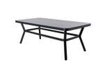 Gardenson , Grau, Schwarz , Metall, Glas , rechteckig , 100x74x200 cm , Gartenmöbel, Gartentische, Gartentische