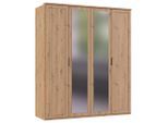Mid.you , Eiche Artisan , Glas, Holzwerkstoff , 2 Fächer , 180x210x58 cm , BQ - Bündnis für Qualität, Made in Germany, DIN EN ISO 9001 , erweiterbar, Beimöbel erhältlich, in verschiedenen Größen erhältlich, Schrankfront mit Spiegel , Schlafzimmer, Kleiderschränke, Drehtürenschränke