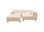 Mid.you , Beige , Textil , Birke , Füllung: Schaumstoffflocken,Schaumstoffflocken , Ottomane rechts, L-Form , 247x174 cm , Made in EU , Rücken echt, Armteil links , Wohnzimmer, Sofas & Couches, Wohnlandschaften, Ecksofas