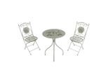Ambia Garden , Creme , Metall , 74 cm , Grüner Punkt, Europäischer Sicherheitsstandard , Stuhl klappbar, geeignet für Balkon , Gartenmöbel, Gartenmöbel-Sets, Gartengarnituren