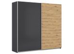 Möbelix , Anthrazit, Eiche Artisan , Holzwerkstoff , 3 Fächer , 225x210x62 cm , Blauer Engel, Goldenes M, Made in Germany ,