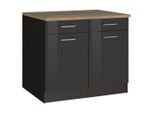 Held , Graphitfarben , Holzwerkstoff , 1 Fächer , 2 Schublade(n) Schubladen , seitenverkehrt montierbar, einzeln stellbar , 100x85x60 cm , Made in Germany ,