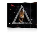 artgeist , Mehrfarbig, Schwarz , Holz, Textil , Kiefer , massiv , Animalprint , 225x172x3 cm , Motiv auf Vorder- und Rückseite , Kleinmöbel, Paravents