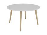 Mid.you , Weiß, Eiche Artisan , Holz, Holzwerkstoff , Buche , massiv , rund , 80x46x80 cm , einfacher Aufbau ,