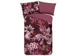 Möbelix , Bordeaux , Textil , Blume , 140x200 cm , Oeko-Tex® Standard 100 , atmungsaktiv, bio , Heimtextilien, Schlaftextilien, Bettwäsche, Sonstige Bettwäsche