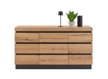 , Grau, Eichefarben , Holzwerkstoff , 5 Fächer , 1 Schublade(n) Schubladen , 160.8x92.5x45 cm ,