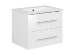 Mid.you , Weiß , Holzwerkstoff , 2 Schublade(n) Schubladen , 62.5 cm , hängend , Badezimmer, Badezimmermöbel, Badezimmerschränke, Waschtische