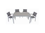 Gardenson , Grau, Silberfarben , Metall, Kunststoff, Glas, Textil , rechteckig , Gartenmöbel, Gartenmöbel-Sets, Gartengarnituren