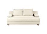 Mid.you , Creme , Textil , Buche , Füllung: Schaumstoffflocken,Schaumstoffflocken , 202x85x110 cm , Made in EU , Schlafen auf Sitzhöhe, Rücken echt , Wohnzimmer, Sofas & Couches, Schlafsofas, Schlafsofas