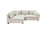 Livetastic , Beige , Textil , Füllung: Schaumstoffflocken,Schaumstoffflocken , Ottomane links, L-Form , 252x175 cm , Made in EU , Schlafen auf Sitzhöhe, Rücken echt ,