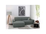 Trendmanufaktur , Grau , Textil , Ottomane links, L-Form , 246x162 cm , Made in Europe , Rücken echt, Armteil links, Armteil rechts ,