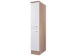 FlexWell , Weiß, Sonoma Eiche , Holzwerkstoff , einzeln stellbar , 30x168.5x60 cm , Made in Germany , Küche, Küchenblöcke, Küchenschränke, Apothekerschränke