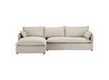 Livetastic , Beige , Textil , Füllung: Schaumstoff, Polyester , Ottomane links, L-Form , 295x165 cm , Rücken echt ,