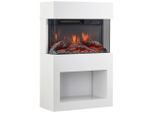 Möbelix , Weiß , Metall, Glas , 48.0x75.0x21.7 cm , Fernbedienung, Flammeneffekt separat schaltbar, Überhitzungsschutz, Dimmer , Kamine, Elektrokamine