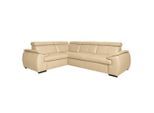 Livetastic , Beige , Leder , Echtleder , Rindleder , L-Form , 265x193 cm , Made in EU , Lederauswahl, seitenverkehrt erhältlich, Rücken echt ,