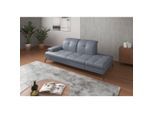 Sit & More , Graublau , Textil, Leder , Kombination Echtleder/Stoff , Nappaleder , 231x90x122 cm , Goldenes M, Made in Europe, DGM-Klimapakt , Armteil links , Wohnzimmer, Sofas & Couches, Relaxliegen & Récamièren, Récamièren & Ottomanen