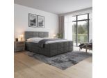 Mid.you , Anthrazit , Metall, Kunststoff, Textil, Karton, Holzwerkstoff , teilmassiv, Hartholz,teilmassiv, Hartholz , H2 + H4 , 180x200 cm , Bettkasten , Schlafzimmer, Betten, Holzbetten, Holzbetten