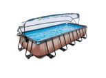 Exit Toys , Braun , Kunststoff , Holzoptik , 250x100x540 cm , TÜV-geprüft, CE , Pools & Wasserspaß, Pools, Aufstellpools, Frame-Pools