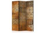 artgeist , Braun, Beige , Holz, Textil , Kiefer , massiv , Abstraktes , 135x172x3 cm , Motiv auf Vorderseite , Kleinmöbel, Paravents