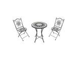 Ambia Garden , Schwarz, Weiß , Metall, Keramik , 75 cm , Grüner Punkt, Europäischer Sicherheitsstandard , Stuhl klappbar, geeignet für Balkon , Gartenmöbel, Gartenmöbel-Sets, Gartengarnituren