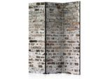 artgeist , Grau, Mehrfarbig , Holz, Textil , Kiefer , massiv , Mauer , 135x172x3 cm , Motiv auf Vorderseite , Kleinmöbel, Paravents