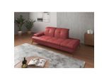 Sit & More , Rot , Textil, Leder , Kombination Echtleder/Stoff , Nappaleder , 231x90x122 cm , Goldenes M, Made in Europe, DGM-Klimapakt , Armteil links , Wohnzimmer, Sofas & Couches, Relaxliegen & Récamièren, Récamièren & Ottomanen