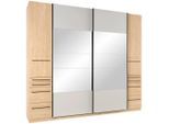 Ondega , Klar, Eichefarben , Holzwerkstoff , 2 Fächer , 274x242.2x61 cm , erweiterbar, Beimöbel erhältlich , Schlafzimmer, Kleiderschränke, Schranksystem Unit, Unit Schwebetürenschränke