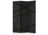 artgeist , Anthrazit, Schwarz , Holz, Textil , Kiefer , massiv , geometrisch , 135x172x3 cm , Motiv auf Vorder- und Rückseite , Kleinmöbel, Paravents