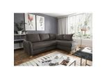 Livetastic , Dunkelbraun , Textil, Leder , Echtleder , Rindleder , Buche , Füllung: Silikon , Ottomane rechts, L-Form , 227x168 cm , Made in EU , Bettkasten erhältlich, Fußauswahl, Lederauswahl, Stoffauswahl, Bettfunktion erhältlich, Hocker erhältlich, Rücken echt ,