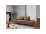 Sit & More , Hellbraun , Textil , 231x90x122 cm , Goldenes M, Oeko-Tex® Standard 100, Made in Europe, DGM-Klimapakt , Rücken echt, Armteil links ,