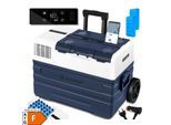 KESSER® Kompressor Kühlbox elektrisch Gefrierbox, Mit APP-Steuerung USB-Anschluss 12/24 V 230V, +Teleskopstange Räder Kühlschrank Kühlung bis -20 °C für Auto, Lkw, Boot, Reisemobil, Camping
