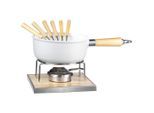Mäser , Weiß, Hellbraun , Holz, Metall , 37.5x19x20 cm , Küche, Küchenelektrogeräte, Tischgrills & Fondue, Fondue